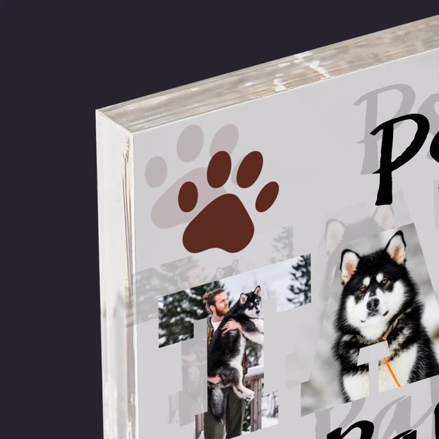 Słowo Ze Zdjęć: Psi Tata - Blok Akrylowy z Nadrukiem