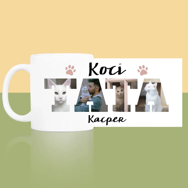 Słowo Ze Zdjęć: Koci Tata - Kubek z Nadrukiem