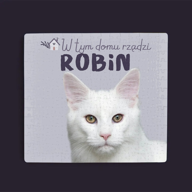 Zdjęcie i Podpis: w Tym Domu Rządzi Zwierzak - Personalizowane Puzzle