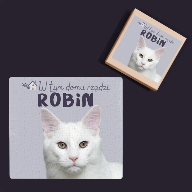 Zdjęcie i Podpis: w Tym Domu Rządzi Zwierzak - Personalizowane Puzzle
