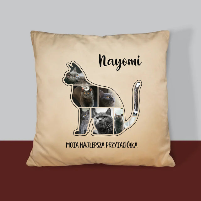 Kształt Ze Zdjęć: Kot Najlepszy Przyjaciel - Poduszka z Nadrukiem