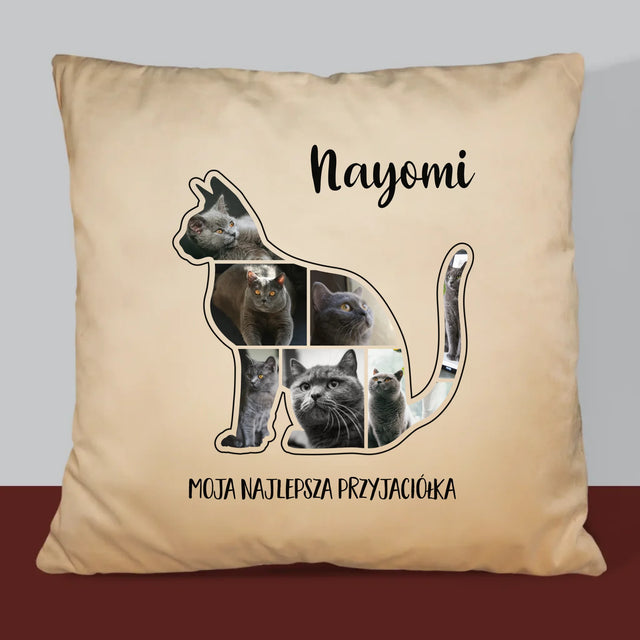 Kształt Ze Zdjęć: Kot Najlepszy Przyjaciel - Poduszka z Nadrukiem
