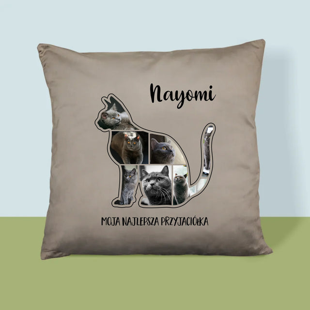 Kształt Ze Zdjęć: Kot Najlepszy Przyjaciel - Poduszka z Nadrukiem