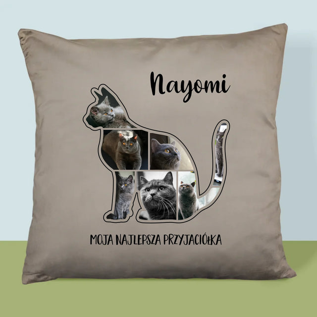 Kształt Ze Zdjęć: Kot Najlepszy Przyjaciel - Poduszka z Nadrukiem