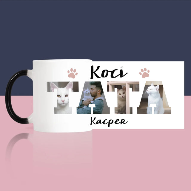 Słowo Ze Zdjęć: Koci Tata - Kubek z Nadrukiem