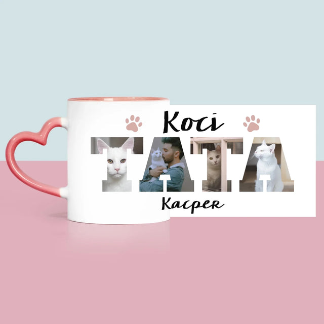 Słowo Ze Zdjęć: Koci Tata - Kubek z Nadrukiem
