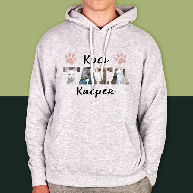 Słowo Ze Zdjęć: Koci Tata - Bluza Męska z Kapturem