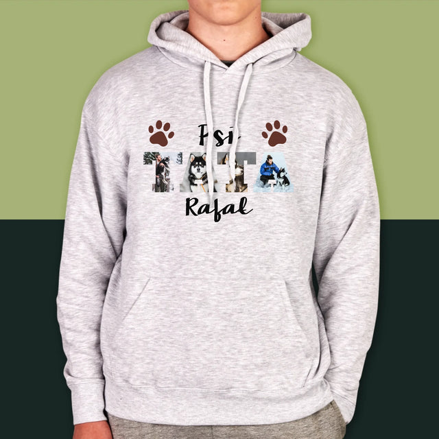 Słowo Ze Zdjęć: Psi Tata - Bluza Męska z Kapturem