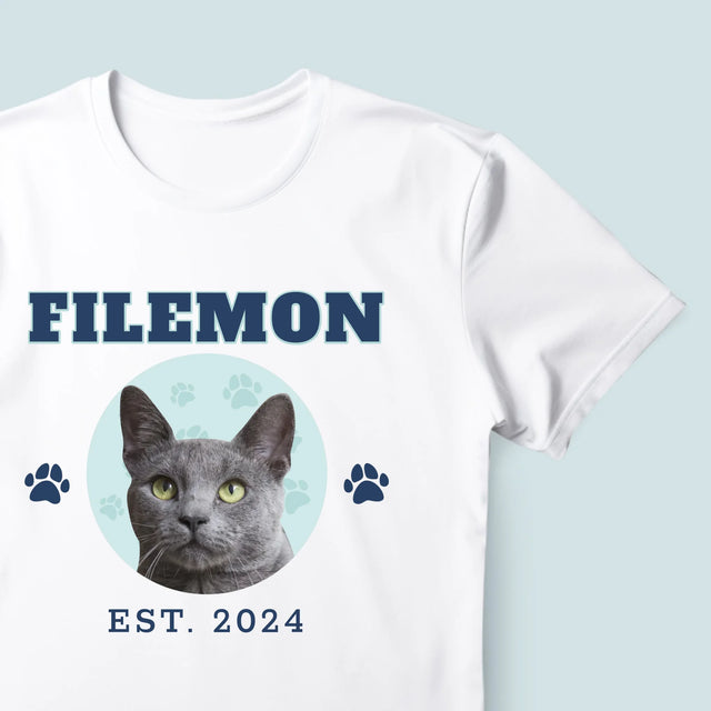 Twoja Postać: Twój Kot Varsity - Koszulka Męska z Nadrukiem