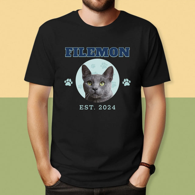 Twoja Postać: Twój Kot Varsity - Koszulka Męska z Nadrukiem