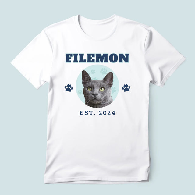 Twoja Postać: Twój Kot Varsity - Koszulka Męska z Nadrukiem