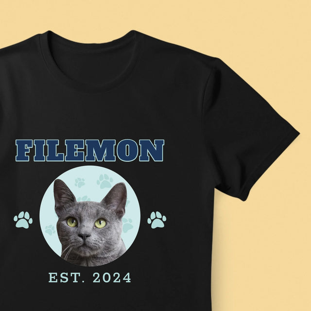 Twoja Postać: Twój Kot Varsity - Koszulka Męska z Nadrukiem