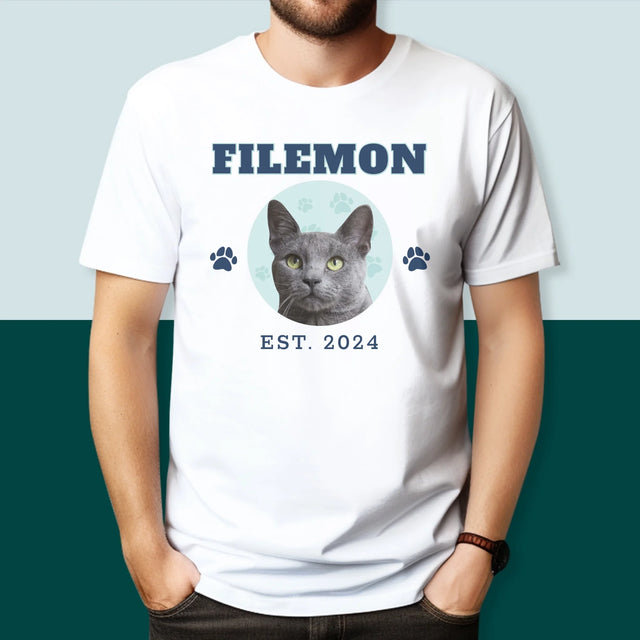 Twoja Postać: Twój Kot Varsity - Koszulka Męska z Nadrukiem