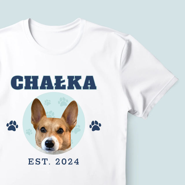 Twoja Postać: Twój Pies Varsity - Koszulka Męska z Nadrukiem