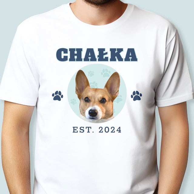 Twoja Postać: Twój Pies Varsity - Koszulka Męska z Nadrukiem