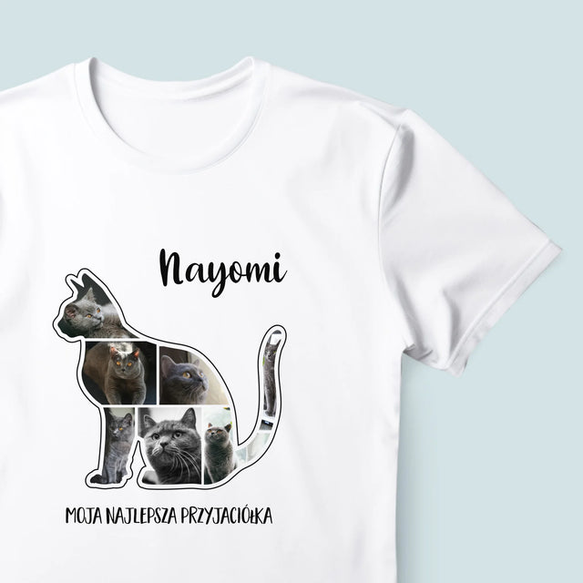 Kształt Ze Zdjęć: Kot Najlepszy Przyjaciel - Koszulka Męska z Nadrukiem