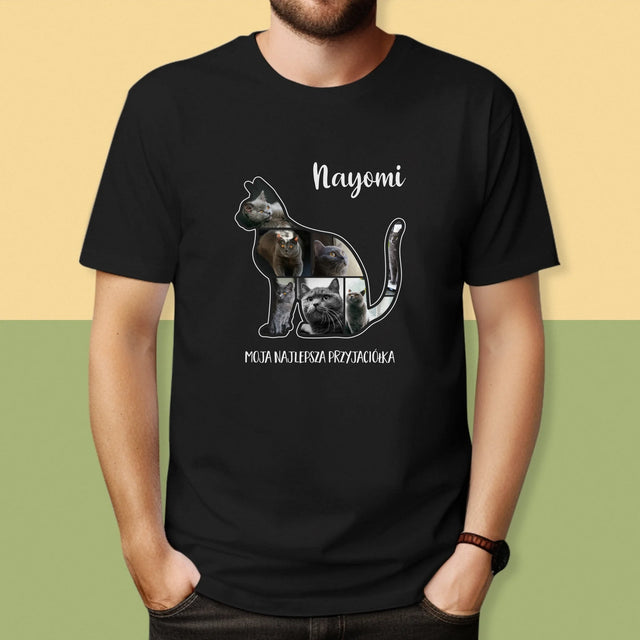 Kształt Ze Zdjęć: Kot Najlepszy Przyjaciel - Koszulka Męska z Nadrukiem