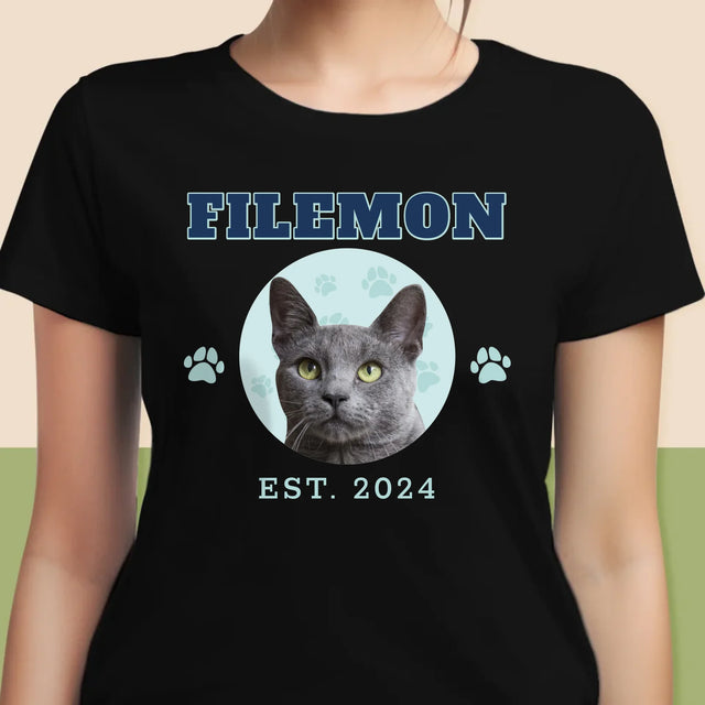 Twoja Postać: Twój Kot Varsity - Koszulka Damska z Nadrukiem