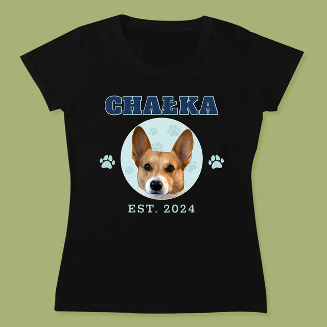 Twoja Postać: Twój Pies Varsity - Koszulka Damska z Nadrukiem