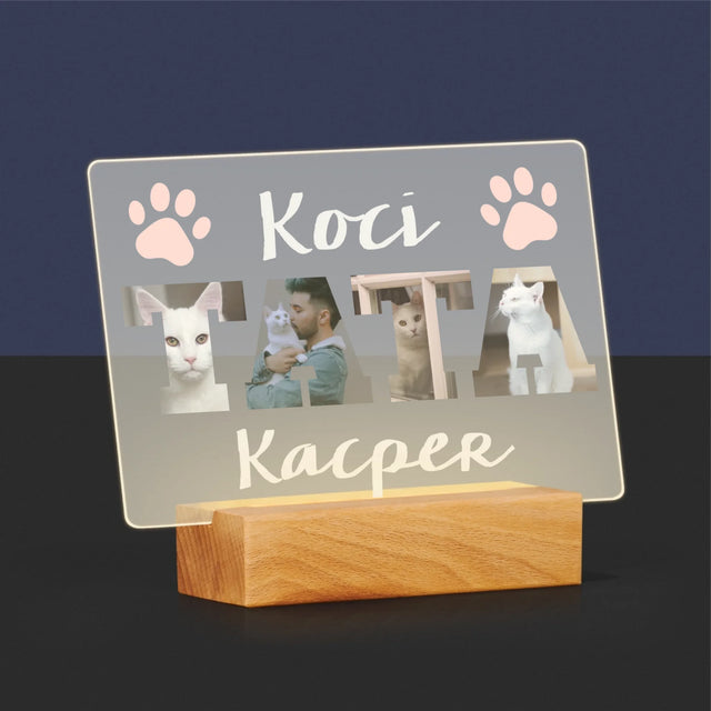 Słowo Ze Zdjęć: Koci Tata - Wydruk Na Szkle Akrylowym