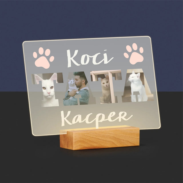 Słowo Ze Zdjęć: Koci Tata - Wydruk Na Szkle Akrylowym