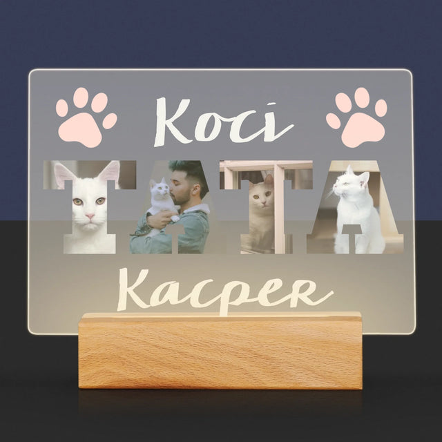 Słowo Ze Zdjęć: Koci Tata - Wydruk Na Szkle Akrylowym