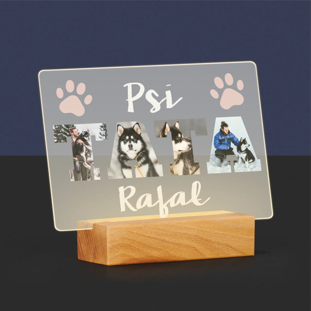 Słowo Ze Zdjęć: Psi Tata - Wydruk Na Szkle Akrylowym