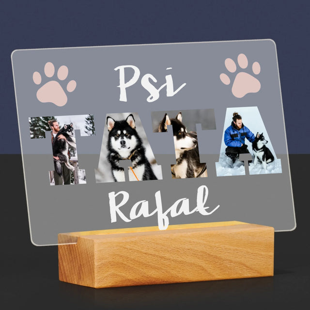 Słowo Ze Zdjęć: Psi Tata - Wydruk Na Szkle Akrylowym