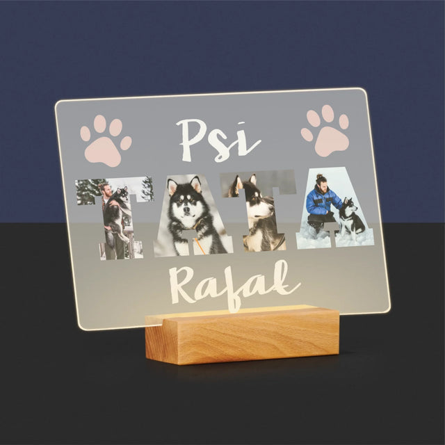 Słowo Ze Zdjęć: Psi Tata - Wydruk Na Szkle Akrylowym