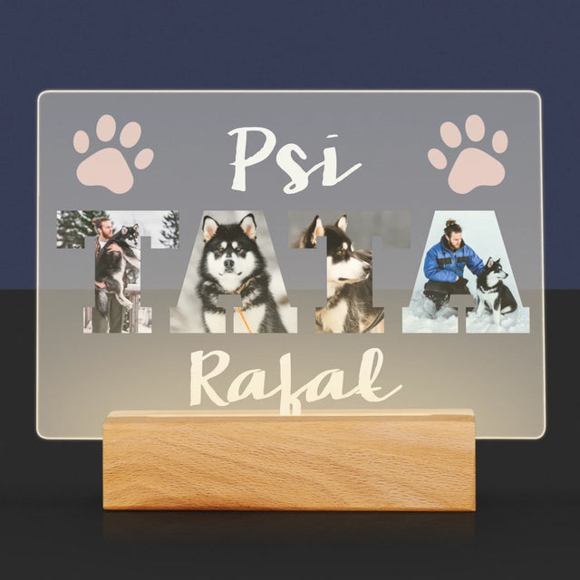 Słowo Ze Zdjęć: Psi Tata - Wydruk Na Szkle Akrylowym