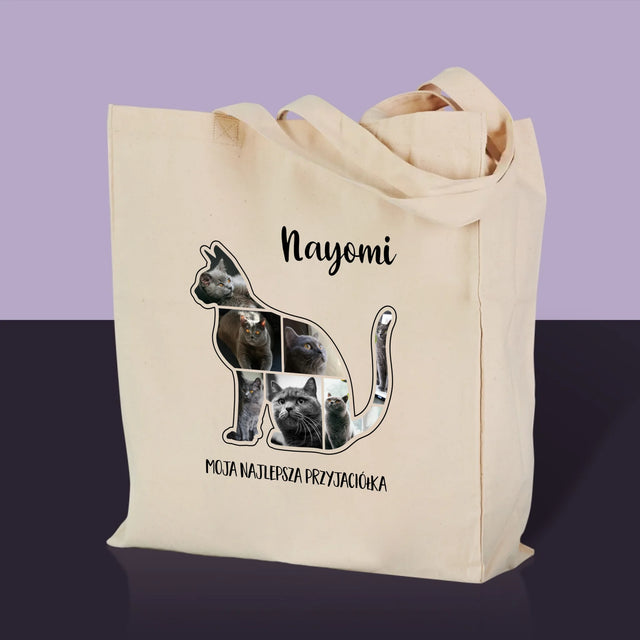 Kształt Ze Zdjęć: Kot Najlepszy Przyjaciel - Torba Płócienna z Nadrukiem