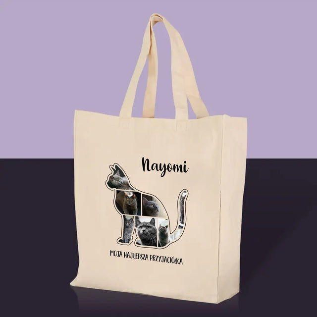 Kształt Ze Zdjęć: Kot Najlepszy Przyjaciel - Torba Płócienna z Nadrukiem
