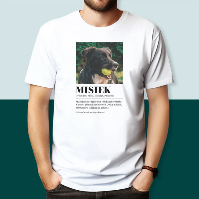 Zdjęcie i Podpis: Pupil Definicja - Koszulka Męska z Nadrukiem