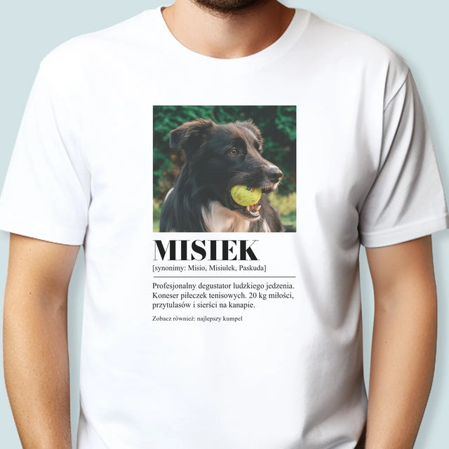 Zdjęcie i Podpis: Pupil Definicja - Koszulka Męska z Nadrukiem