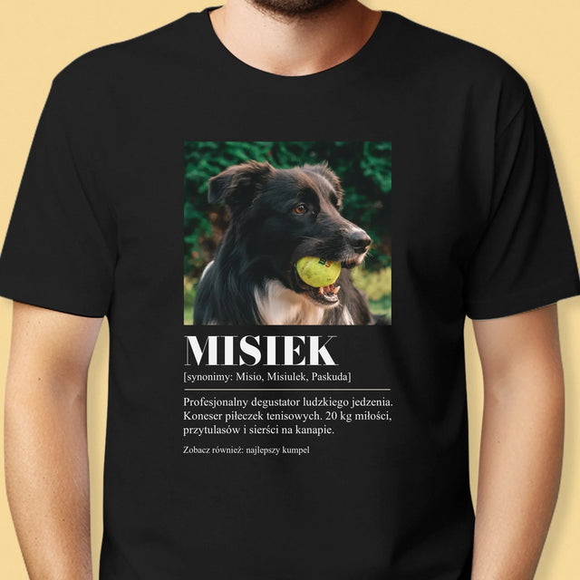 Zdjęcie i Podpis: Pupil Definicja - Koszulka Męska z Nadrukiem