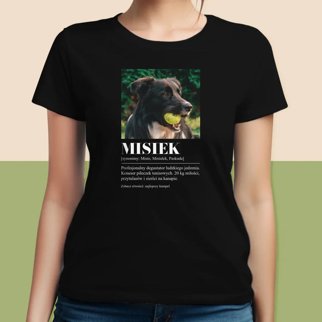 Zdjęcie i Podpis: Pupil Definicja - Koszulka Damska z Nadrukiem