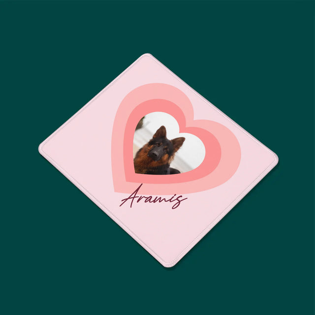 Zdjęcie i Podpis: Zdjęcie Pupila w Sercu - Podkładka Pod Myszkę