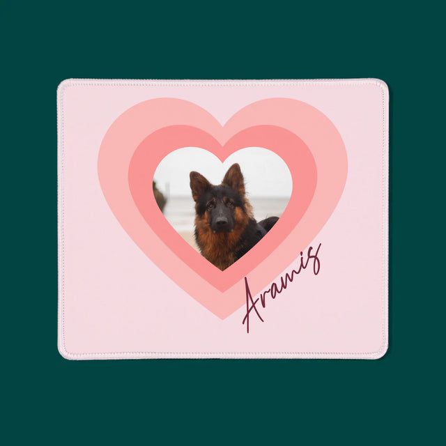 Zdjęcie i Podpis: Zdjęcie Pupila w Sercu - Podkładka Pod Myszkę