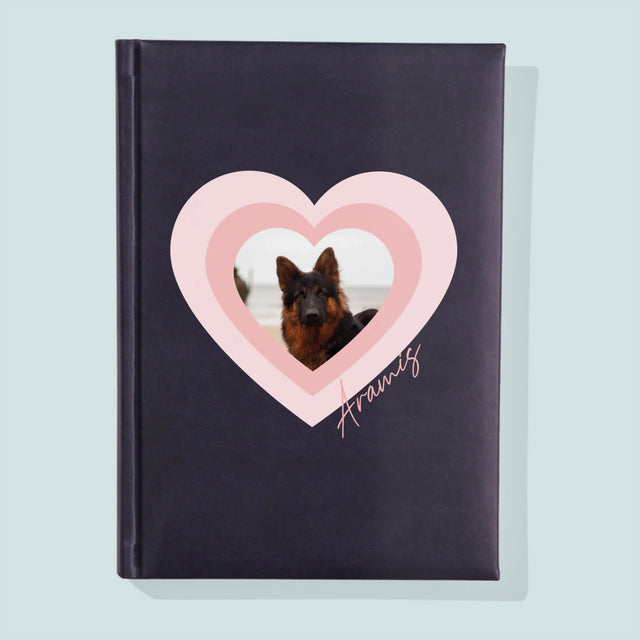 Zdjęcie i Podpis: Zdjęcie Pupila w Sercu - Notes Książkowy z Nadrukiem