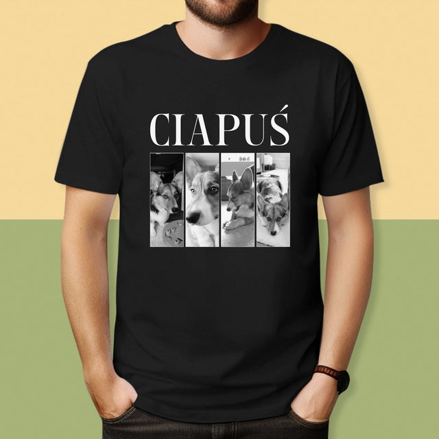 Fotokolaż: Bootleg Klasyczny z Pupilem - Koszulka Męska z Nadrukiem