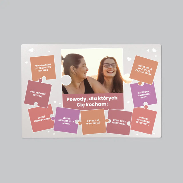 Zdjęcie i Podpis: Powody, Dla Których Cię Kocham Mamo - Podkładka Na Biurko