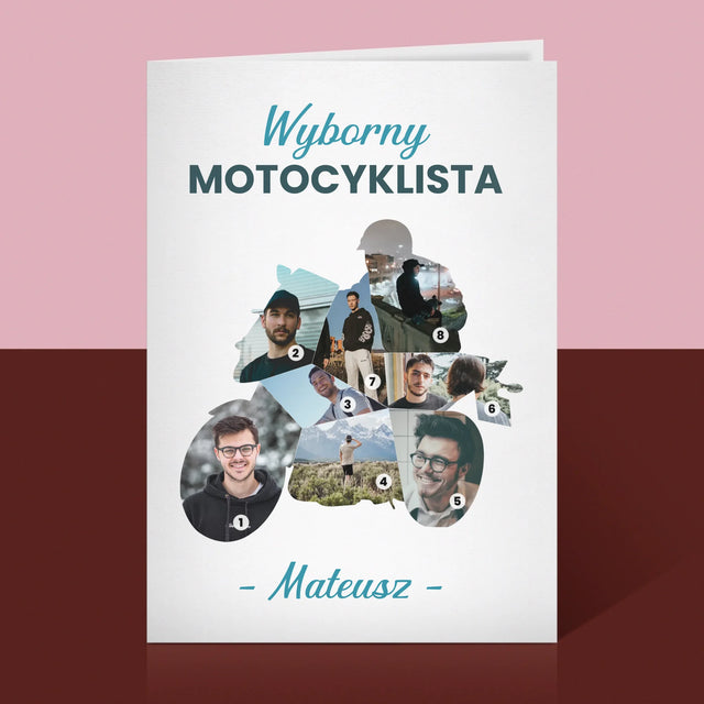 Kształt Ze Zdjęć: Wyborny Motocyklista - Kartka Z Życzeniami