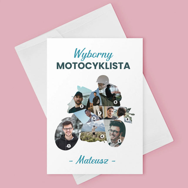 Kształt Ze Zdjęć: Wyborny Motocyklista - Kartka Z Życzeniami