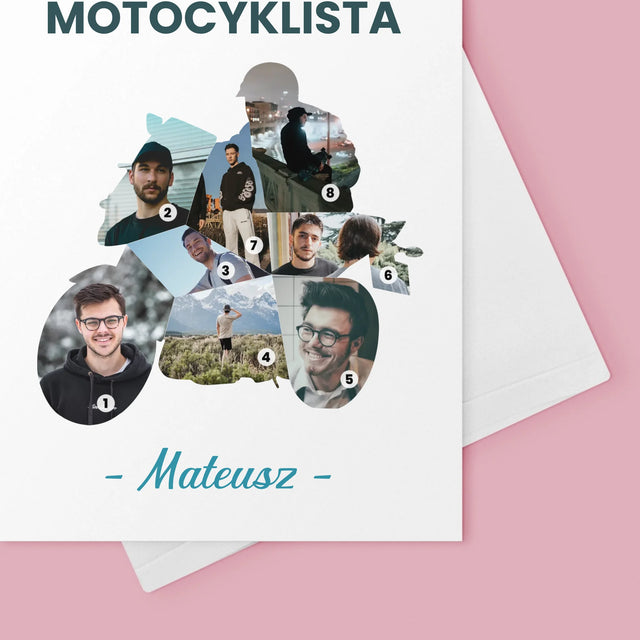 Kształt Ze Zdjęć: Wyborny Motocyklista - Kartka Z Życzeniami