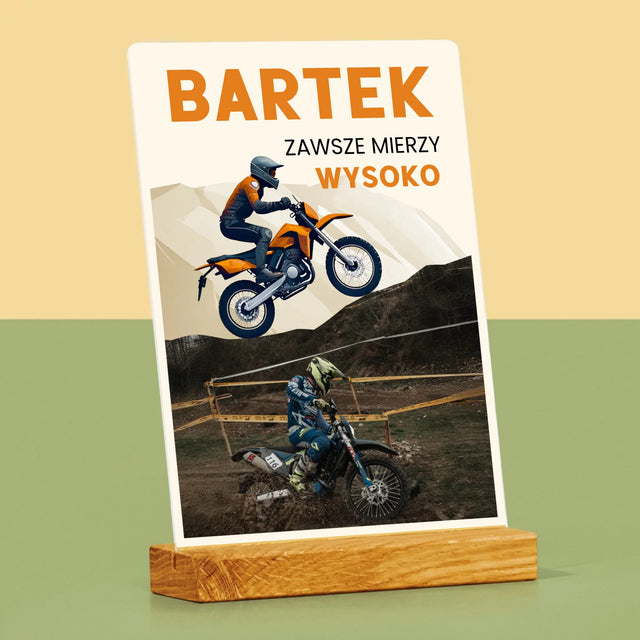 Zdjęcie I Podpis: Zawsze Mierzy Wysoko - Wydruk Na Szkle Akrylowym