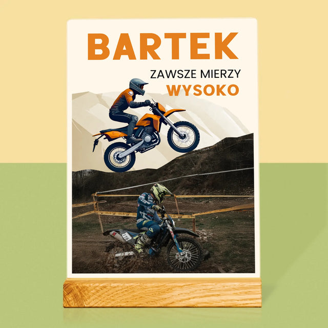 Zdjęcie I Podpis: Zawsze Mierzy Wysoko - Wydruk Na Szkle Akrylowym