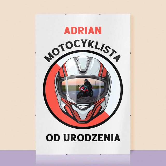Zdjęcie I Podpis: Motocyklista Od Urodzenia - Personalizowany Plakat