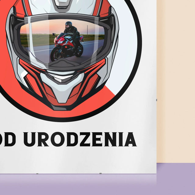 Zdjęcie I Podpis: Motocyklista Od Urodzenia - Personalizowany Plakat