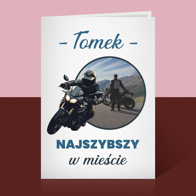 Zdjęcie I Podpis: Najszybszy W Mieście - Kartka Z Życzeniami