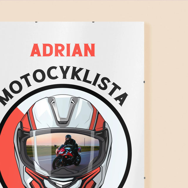 Zdjęcie I Podpis: Motocyklista Od Urodzenia - Personalizowany Plakat